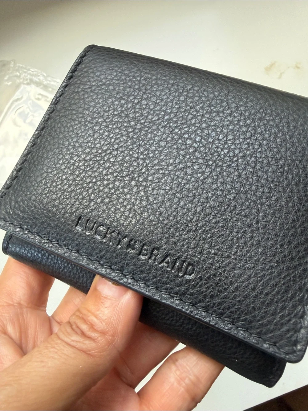 Lucky Brand Black Leather Bifold Wallet